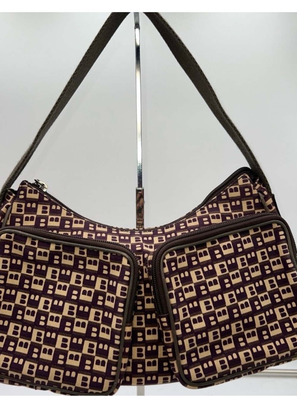 Bally monogram Brown Pattern Shoulder Bag EUC